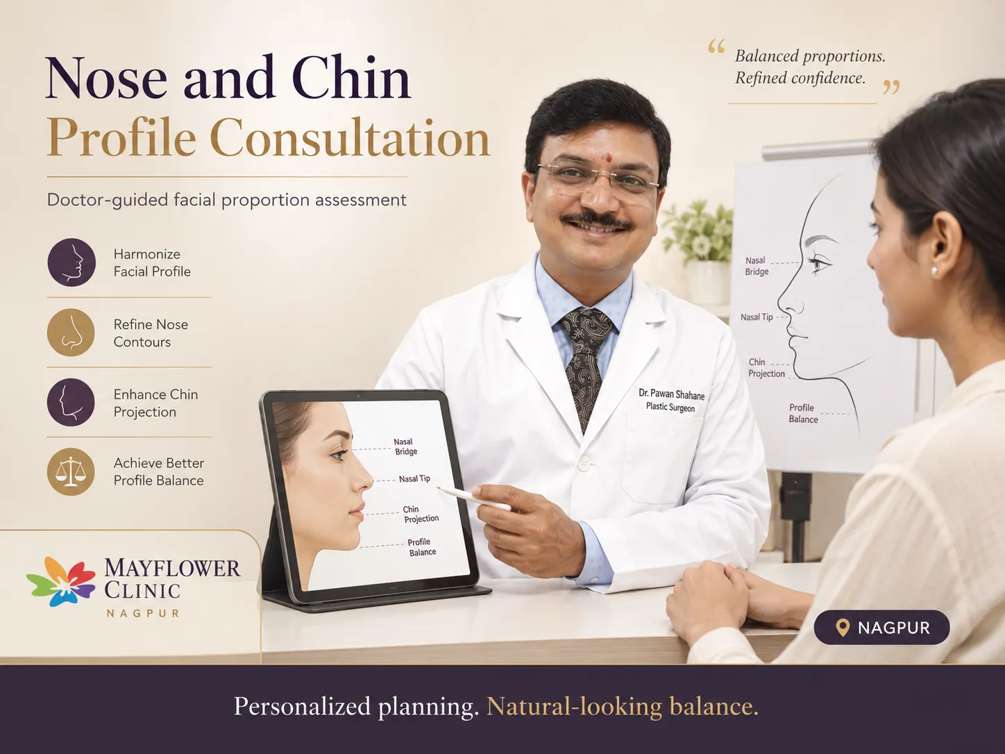 Rhinoplasty and facial rejuvenation profile consultation in Nagpur