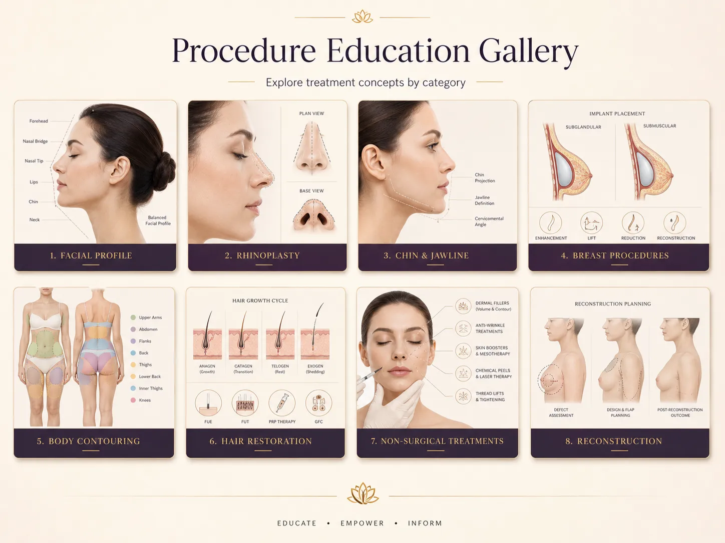 Cosmetic surgery procedure education gallery visual