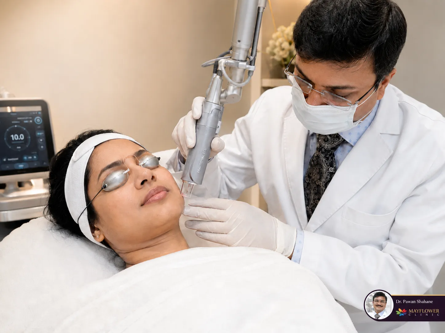 Fractional CO2 laser resurfacing treatment at Mayflower Clinic Nagpur